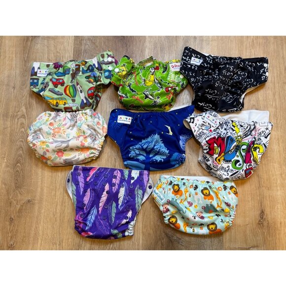 Lot Of 8 Cloth Diapers & 6 White Inserts Alva Baby Mama Koala Bumkins Dr. Seuss - Picture 3 of 6